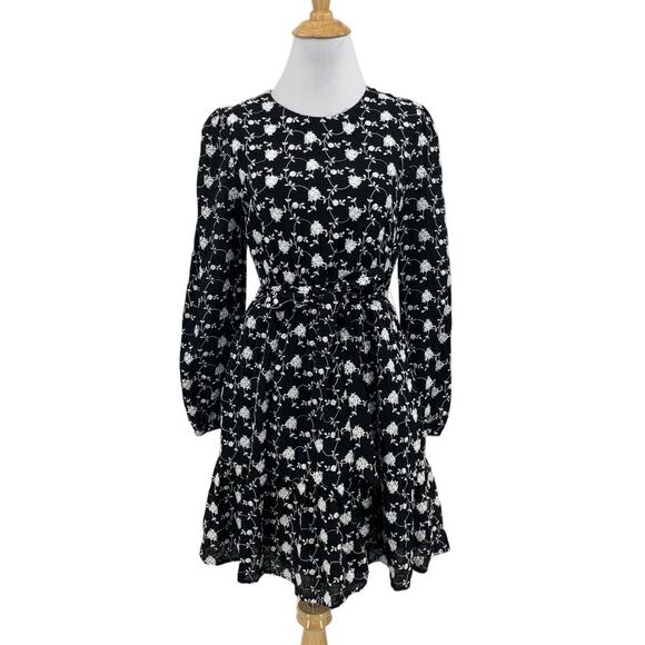 Draper James Dress Women XS Extra Small Embroidered Floral Lined Waist Tie - Picture 1 of 16